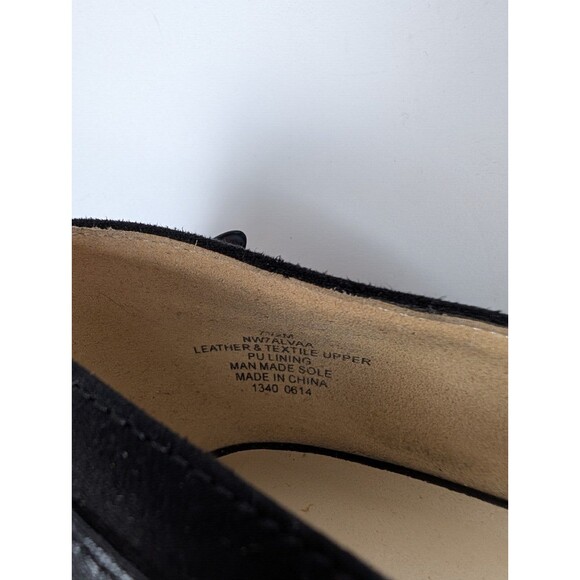 Nine West Alvaa Black Leather Pointed Toe Slip On Half D'Orsay Stiletto 7.5M - Picture 12 of 15